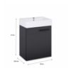 Obrazek Zestaw szafka z umywalką Mini 45 Black Matt (Uchwyt Black Matt)