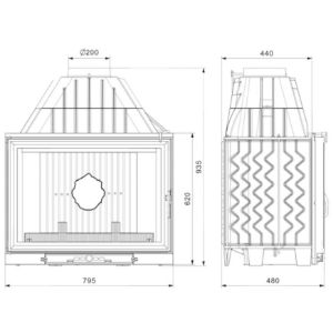 Obrazek Wkład kominkowy W8 17.5KW EKO