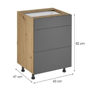 Obrazek Szafka kuchenna Langen d60s3 push grey