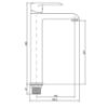 Obrazek Bateria umywalkowa wysoka Siros BU-90-W01-A chrom