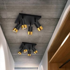 Obrazek Lampa PUZON SPT GU10 4D BLACK/GOLD 04129 LS4