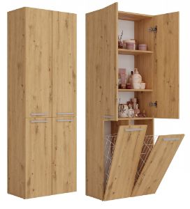 Słupek łazienkowy Sandra 2DD dąb artisan