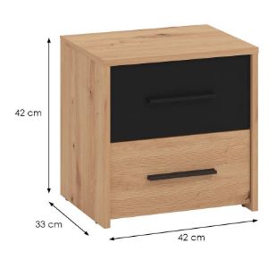 Obrazek Szafka nocna Varadero artisan/czarny NO2F 11011630