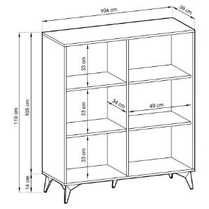 Obrazek Komoda Diamond KD104 dąb evoke/czarny