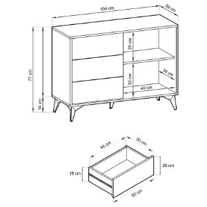 Obrazek Komoda Diamond KSZ104 dąb evoke/czarny