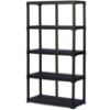 Obrazek Regał magazynowy plastikowy T100/5 czarny 176x100x45cm – 5 półek/40kg