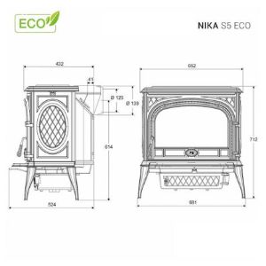 Obrazek Piec kominkowy Premium NIKA 11.3kW Eco