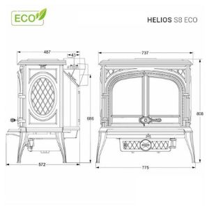 Obrazek Piec kominkowy Premium HELIOS 13.9kW Eco