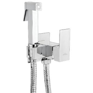 Bateria bidetowa podtynkowa kwadratowa chrom
