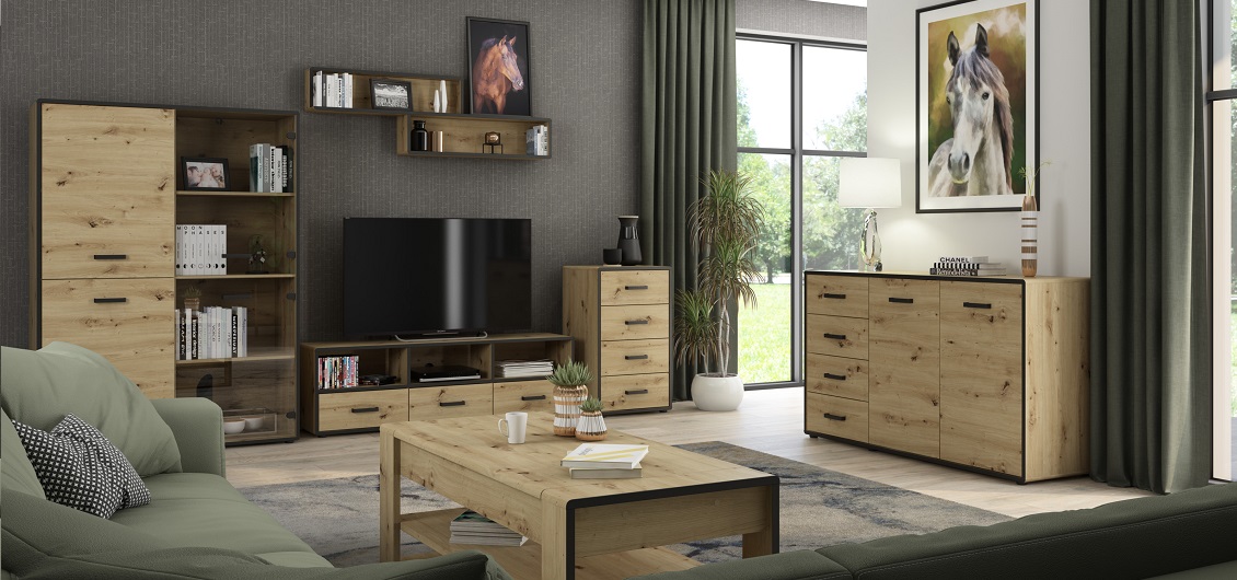 System Capannoli Dąb Artisan/Czarny