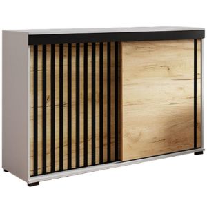 Komoda Malani 140 biały+craft+czarny