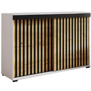 Komoda Malani duplo 140 biały+craft+czarny