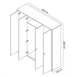 Obrazek Szafa Finezja F4 4 drzwi 200 cm