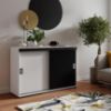 Obrazek Komoda Retro 120 Biały/Czarny + Uchwyty Biały I Czarny