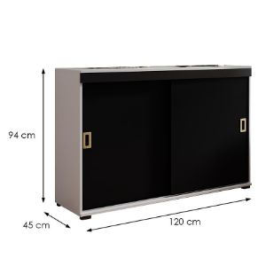 Obrazek Komoda Retro 120 Biały/Czarny + Craft Uchwyty