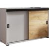 Obrazek Komoda Retro 140 Biały/Craft +Czarne Uchwyty
