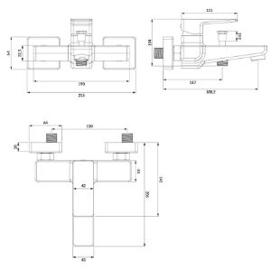 Obrazek Bateria wannowa Parma grafit