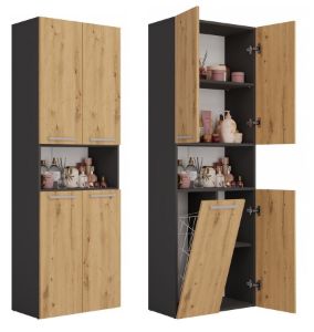 Obrazek Słupek łazienkowy Cecylia dąb artisan/antracyt