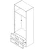 Obrazek Szafa 2d2s Gala p22/gl pacific walnut/beige