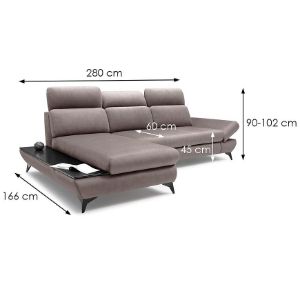 Obrazek Narożnik z funkcją spania Titan Fancy 90 lewostronny