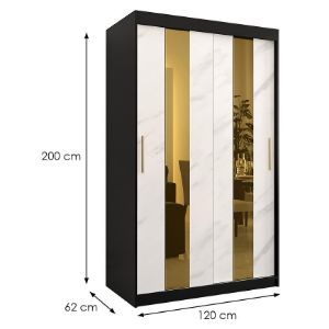 Obrazek Szafa Platinum Pole 120 czarny marmur/biały 