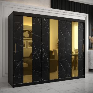 Obrazek Szafa Platinum Pole 250 czarny marmur/czarny