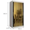 Obrazek Szafa Platinum T3 100 biały marmur/czarny 