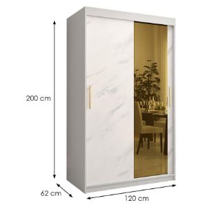 Obrazek Szafa Platinum T2 120 biały marmur/biały 