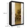 Obrazek Szafa Platinum T1 120 czarny marmur/biały 