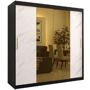 Szafa Platinum T1 200 czarny marmur/biały 