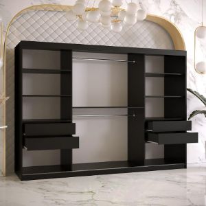Obrazek Szafa Platinum T2 120 czarny marmur/biały 