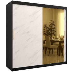 Szafa Platinum T2 200 czarny marmur/biały 