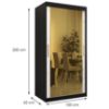 Obrazek Szafa Platinum T3 120 czarny marmur/biały 