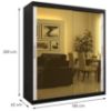 Obrazek Szafa Platinum T3 180 czarny marmur/biały 