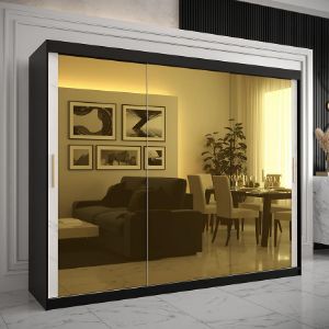 Obrazek Szafa Platinum T3 250 czarny marmur/biały 