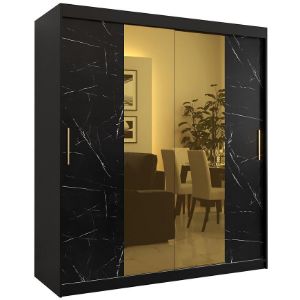 Szafa Platinum T1 180 czarny marmur/czarny 