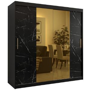Szafa Platinum T1 200 czarny marmur/czarny 