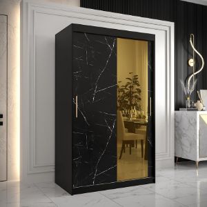 Obrazek Szafa Platinum T2 120 czarny marmur/czarny 