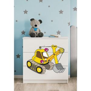 Obrazek Komoda Dla Dzieci Babydreams Biały – Koparka