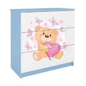 Komoda Dla Dzieci Babydreams Niebieski – Miś Motyl