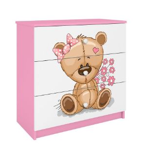 Komoda Dla Dzieci Babydreams Różowy – Miś Kwiatki
