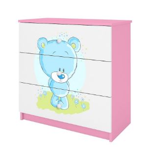Obrazek Komoda Dla Dzieci Babydreams Różowy – Miś Niebieski