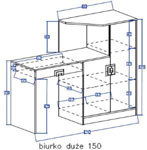 Obrazek Biurko z komodą Nico 150 biały/dąb jasny nr-11