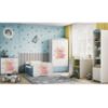 Obrazek Łóżko dziecięce z materacem i szufladą Babydreams Niebieski 80x160 Miś Motyl