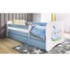 Obrazek Łóżko dziecięce z materacem i szufladą Babydreams Niebieski 80x160 Słonik