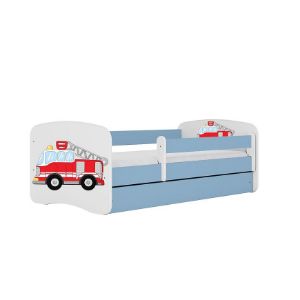Łóżko dziecięce z materacem i szufladą Babydreams Niebieski 80x160 Straż Pożarna