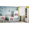 Obrazek Łóżko dziecięce z materacem i szufladą Babydreams Niebieski 80x160 Straż Pożarna