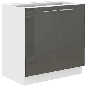 Szafka Kuchenna Lara 80zl 2f Bb Szary Połysk
