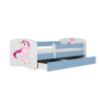 Obrazek Łóżko dziecięce z materacem i szufladą Babydreams Niebieski 80x180 Jednorożec
