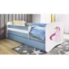 Obrazek Łóżko dziecięce z materacem i szufladą Babydreams Niebieski 80x180 Jednorożec